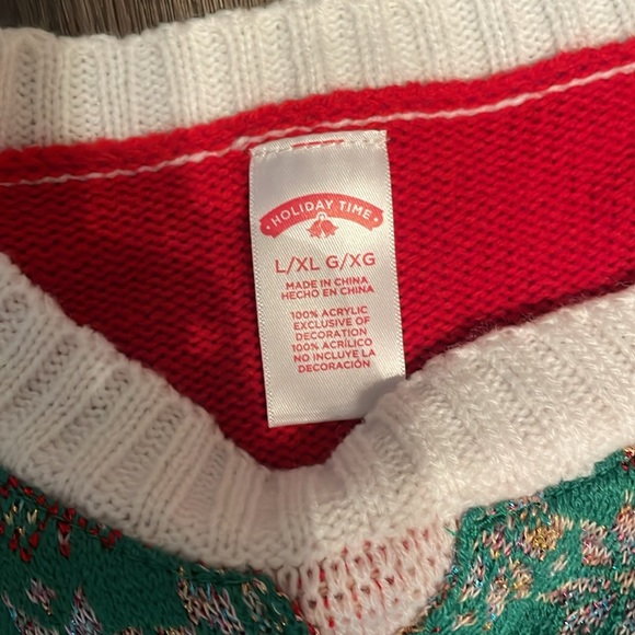 NWT Holiday Time Double 2 Person Ugly Christmas Sweater NEW Sz L/XL Red Snowman - Picture 6 of 7